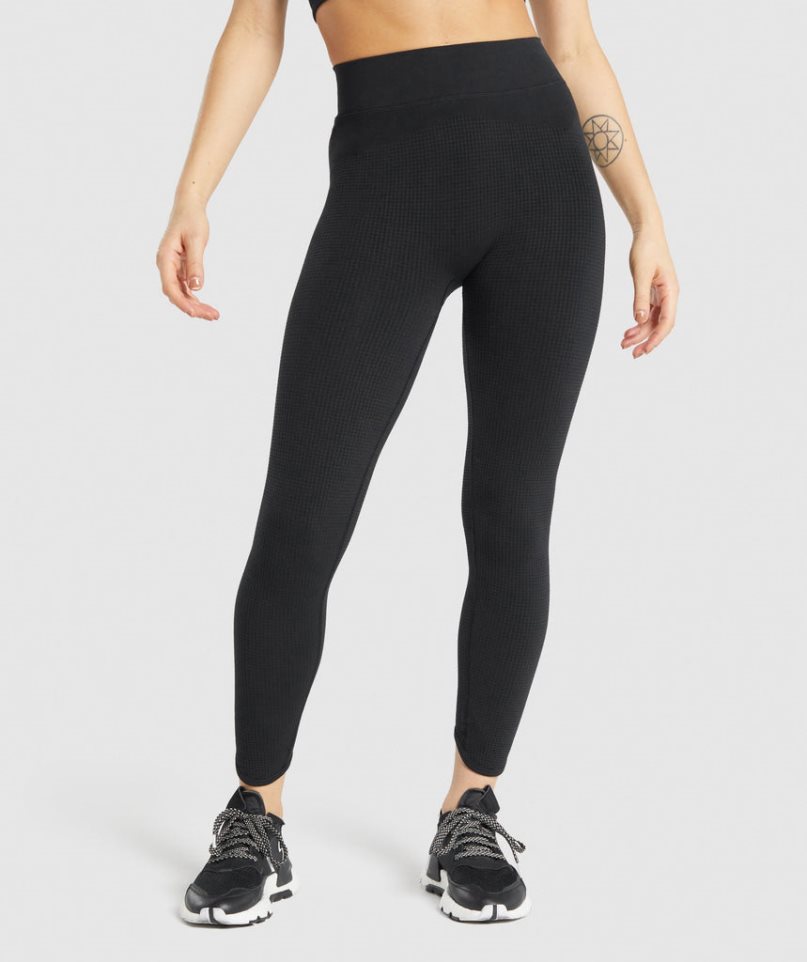 Legginsy Gymshark Pause Seamless Damskie Czarne | PL 981RHA